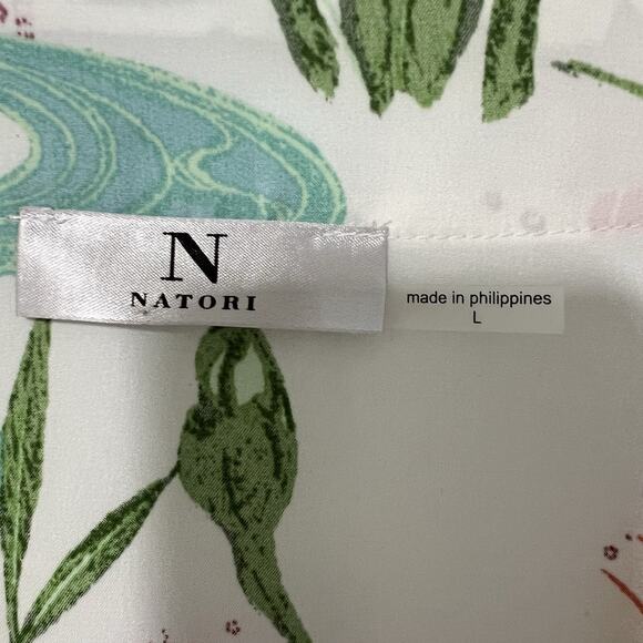 Natori Women's Kaftan Kimono Large Under The Sea Fish Pockets Zip Up Multicolor - Picture 8 of 14